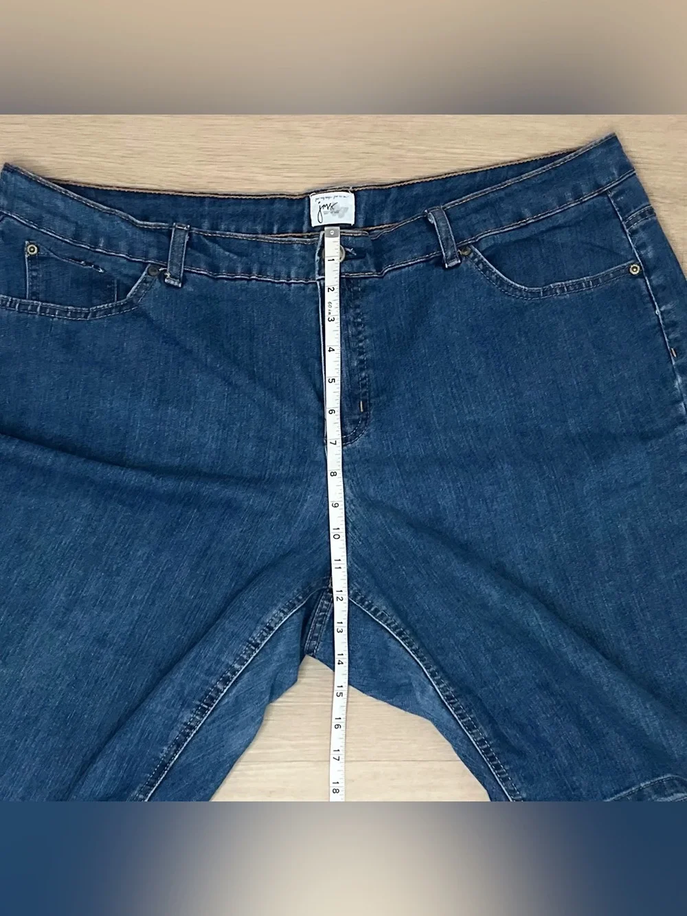 Just My Size Antique Wash Denim Shorts - Medium Blue Size 22W